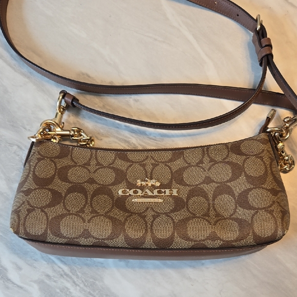 Coach Handbags - Coach Brown Crossbody Bag with Signature Monogram